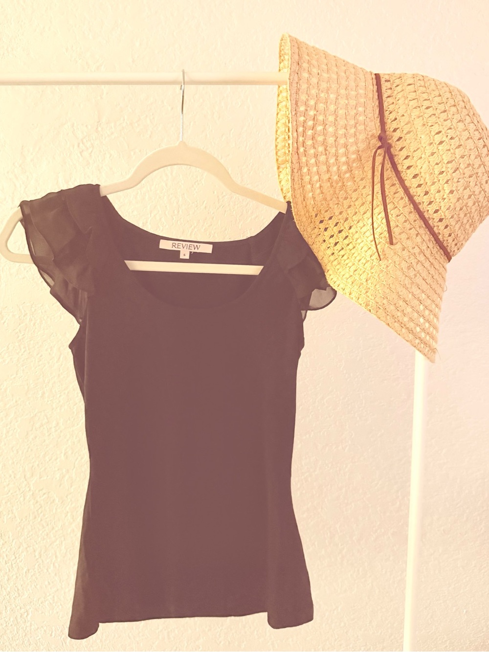 REVIEW Black Ruffle Cap Sleeve Camisole